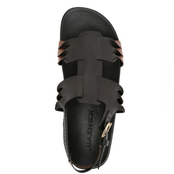 NWOB Ulla Johnson Alma Leather Twisted Contrast Sandals in Black/Cognac Sz 36/6 - Picture 4 of 12